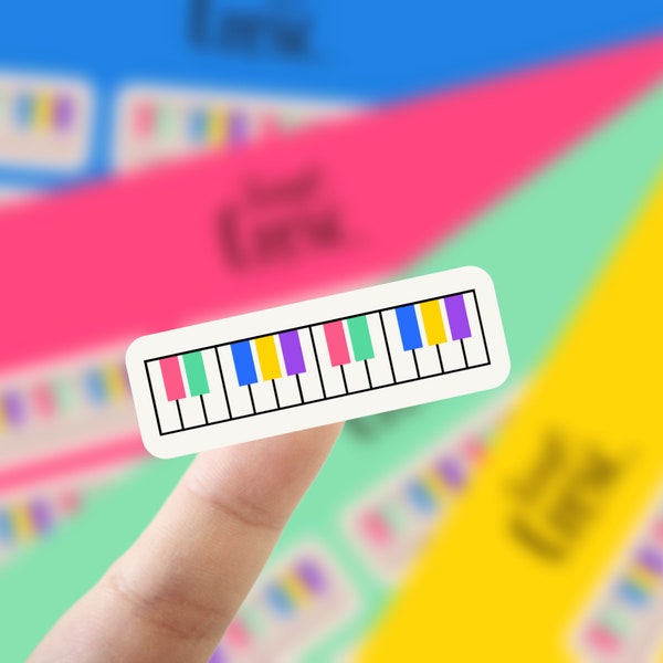Colorful blank piano fingering stickers, piano templates, writable stickers, music theor, chords study, composing tool, beginners, 120 pc