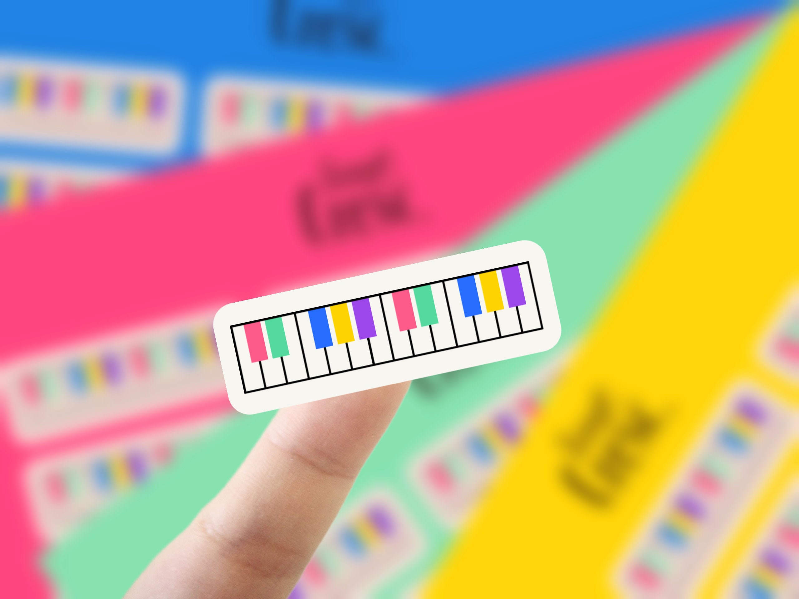 Colorful blank piano fingering stickers, piano templates, writable stickers, music theory, chords study, composing tool, beginners, 120 pc