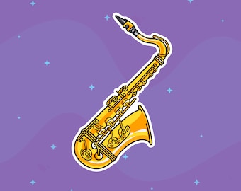 Saxophone stickers, max 20 pc per sheet, instrument stickers, writable, for journal, planner, notebooks, rewards cards, music practice