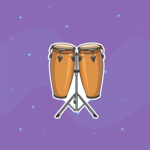 Autocollants conga, max. 20 pièces par feuille, autocollant pour tambour à main, percussions du monde, tumbadora, inscriptible, pour journal, agenda, cahiers, récompenses