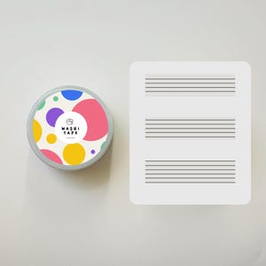 Cinta washi de personal musical, 4 líneas, 5 líneas, 6 líneas, pegatinas grabables, cinta washi de partituras, diario musical, estudio de notación musical, pentagramas