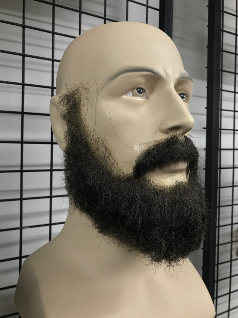 Realistic Fake Beard And Moustache Set Human Hair Hand Etsy Uk