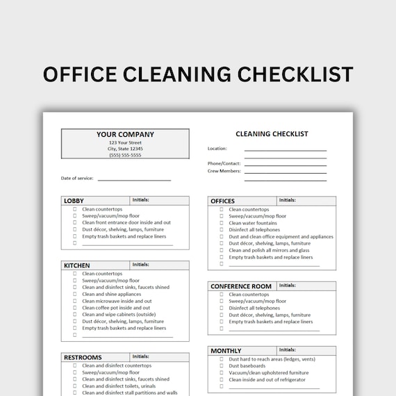 Free Downloadable Office Supply Checklist Form