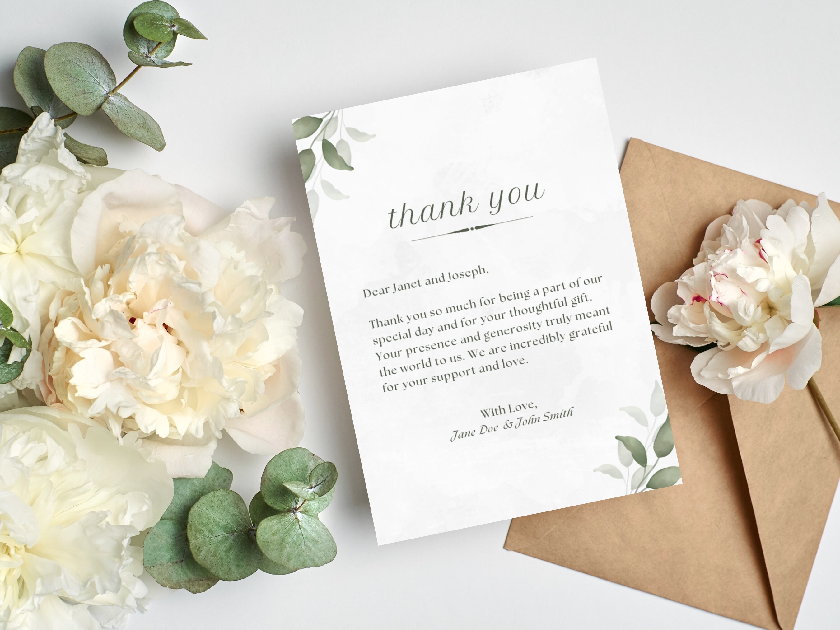 Simple Rustic Thank You Card Template Download 5x7 DIY Etsy