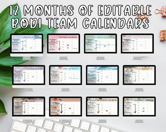 BODi Team Calendar Templates - 12 Months