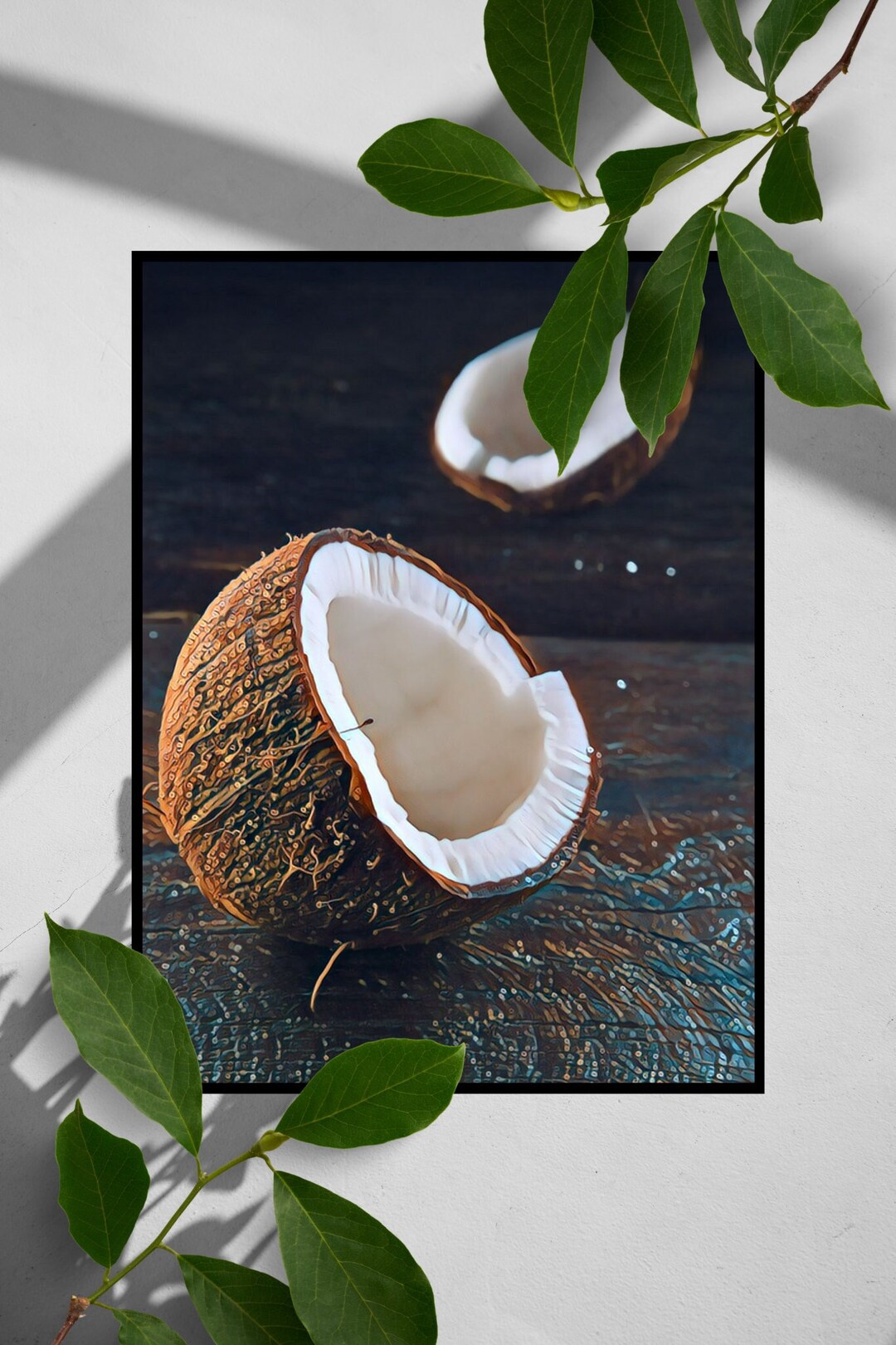 Coconut Poster Painting Coconut Wall Art Minimalist Coconut Etsy