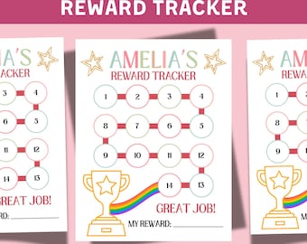 Editable Kids Reward Chart Printable: Chore & Goal Tracker (Canva Template Digital Download)