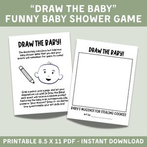 Draw The Baby - Funny Baby Shower Game: 40 Hilarious Prompts (Digital Download)