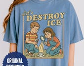 トップス 00s Roen 'I Love Fuck' Destroy T-shirt Let's Destroy Ice Shirt, Fuck ICE T-shirt, Subtle Abolish ICE