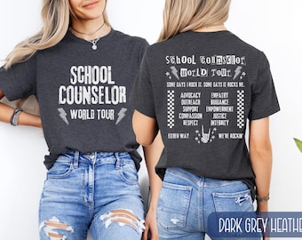 School Counselor World Tour Shirt, School Behavior Therapist T-Shirt, Counseling Graduation Gift, Retro Mental Health Tee, Back to School