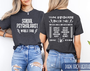 School Psychologist World Tour Shirt, School Psych T-Shirt, School Psychology Grad Graduation Gift, Retro Mental Health Tee, Back To School