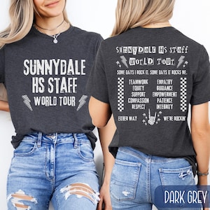 Custom School Name Office Staff World Tour Shirt, Personalized Admin Front Team Tshirt, Administration Appreciation Gift, Back to School