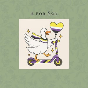 Nonbinary Pride Car Magnet, Subtle LGBTQ Non-Binary Flag Colors Pride Month Gift, LGBT Equality Goose Waterproof Vinyl, Enby Agender Gift