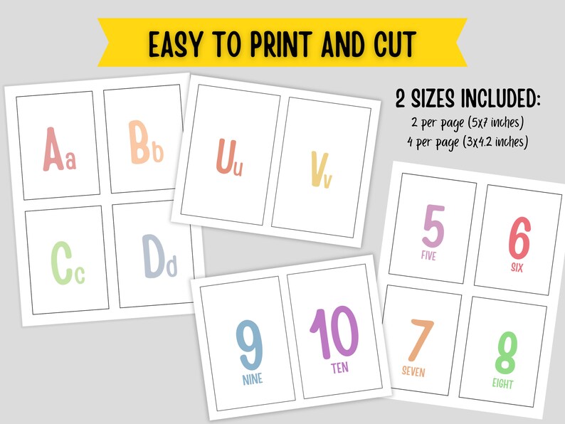 Alphabet Flashcards, ABC Flash Cards, Educational Cards, A-Z Cards ...