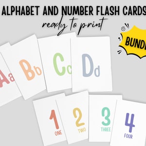Alphabet Flashcards, ABC Flash Cards, Educational Cards, A-Z Cards, Learn ABCs, Rainbow Colors Alphabet, Number Flashcards, DIGITAL DOWNLOAD