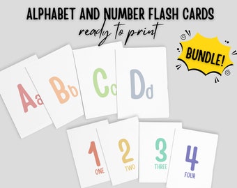 Tarjetas didácticas del alfabeto, Tarjetas flash ABC, Tarjetas educativas, Tarjetas A-Z, Aprender ABC, Alfabeto de colores del arco iris, Tarjetas didácticas numéricas, DESCARGA DIGITAL