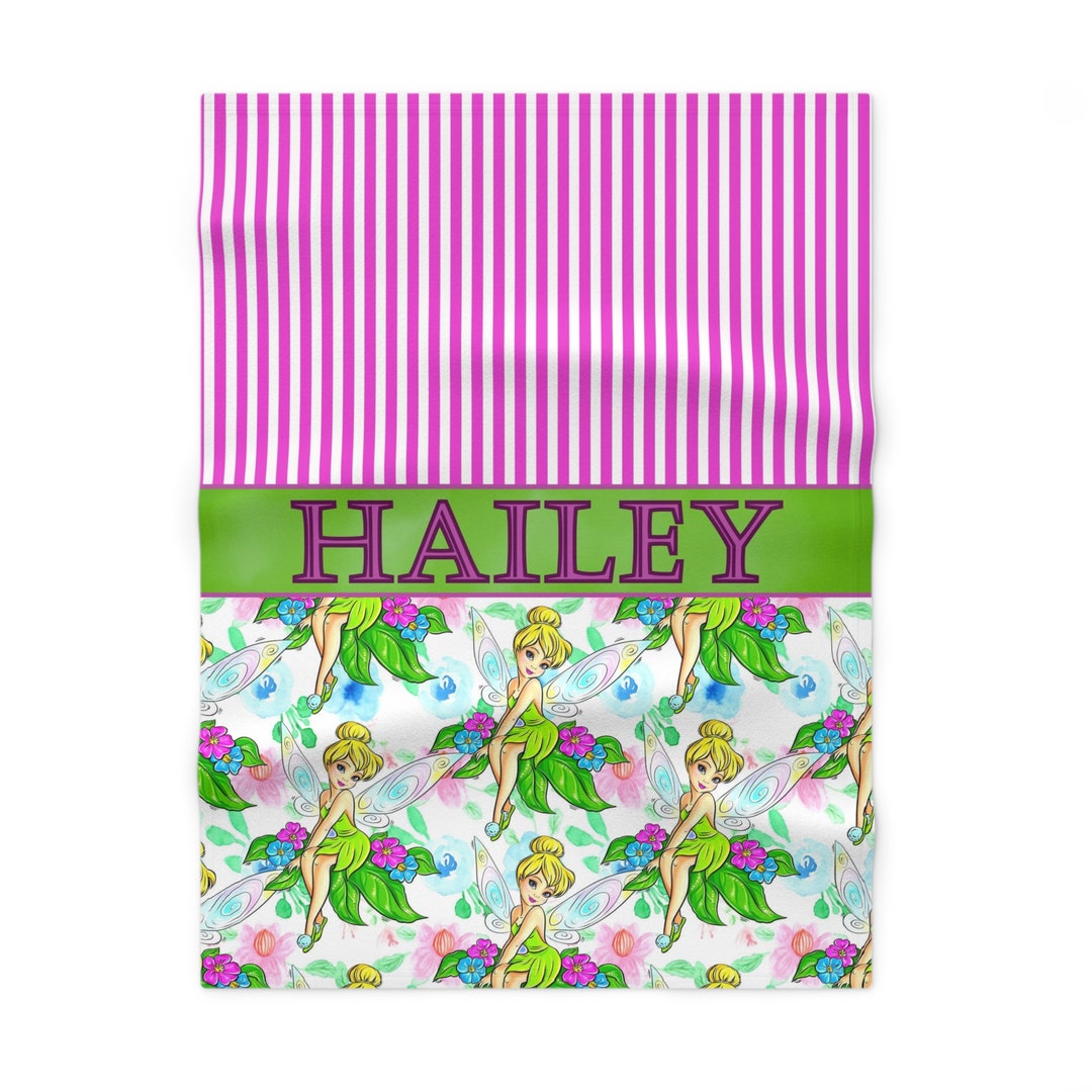 Fairy Fleece Baby Blanket, Custom Fairy Blanket, Custom Name Blanket