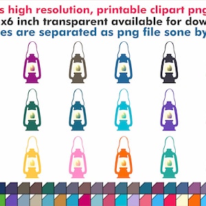 50 lamp PNG Clipart, Colorful gas lamp, Planner Stickers
