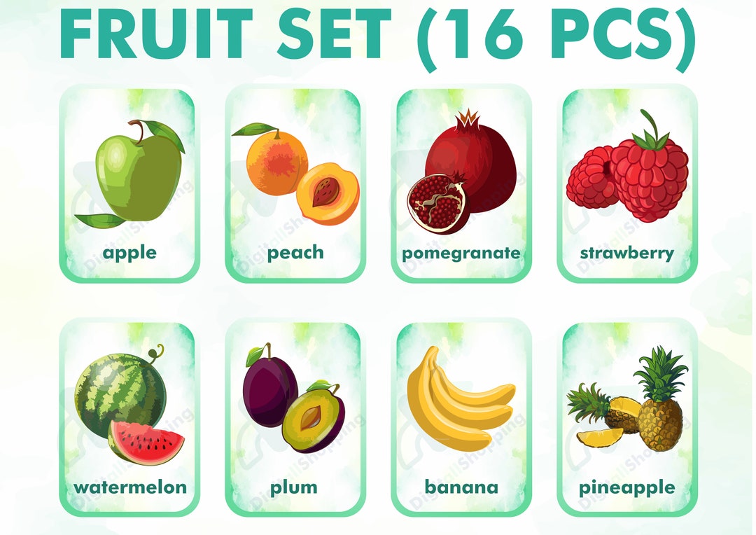 28 Flashcardsfruits and Vegetables Flashcards Preschool Etsy
