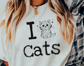 I Love Cats, Cat Mom Shirt, Cat Lover Shirt, Funny Cat Shirt, Cute Cat Shirts, Cat Shirt, Cat Tee, Cat Lover Gift, Cat Lover, Cat T-Shirt
