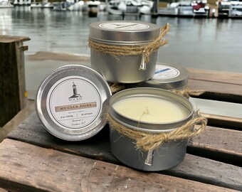 Wooden Ships - Soy Candle - Handpoured - Allspice, Leather