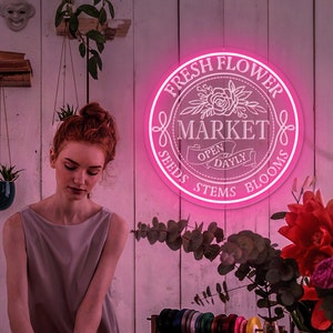 Flower Market Neon Sign, Flower Shop Neon Sign, Flower Neon Light, Business Neon Sign, Personalized Neon Sign, Flower Shop Neon Sign - T3118
