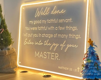 Custom Favorite Bible Verse Gift, Personalized Bible Verse Home Decoration, Christian Home Decor, Faith Decor, Religious Neon Sign - 3001