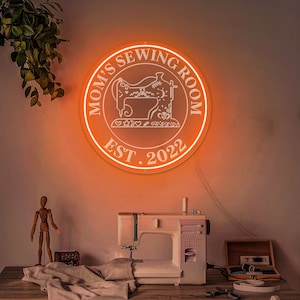 Personalized Sewing Neon Sign, Custom Quilting Neon Sign, Led Light Sewing Room Decor, Quilter Gift for Grandma, Mother&#39;s Day gift - 3124