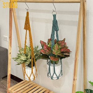 Boho Makramee Pflanzenaufhänger, großer Blumenampel, Makramee Pflanzenhalter, Blumenampel Wandtopf, Pflanzenliebhaber Geschenk, Indoor Garten -T3047
