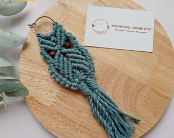 Macrame Owl Keychain, Macrame Animal Charm, Bag Charms Accessories, Owl Key Holder, Car Accesories, Handmade Boho Keychain Gifts - T3085