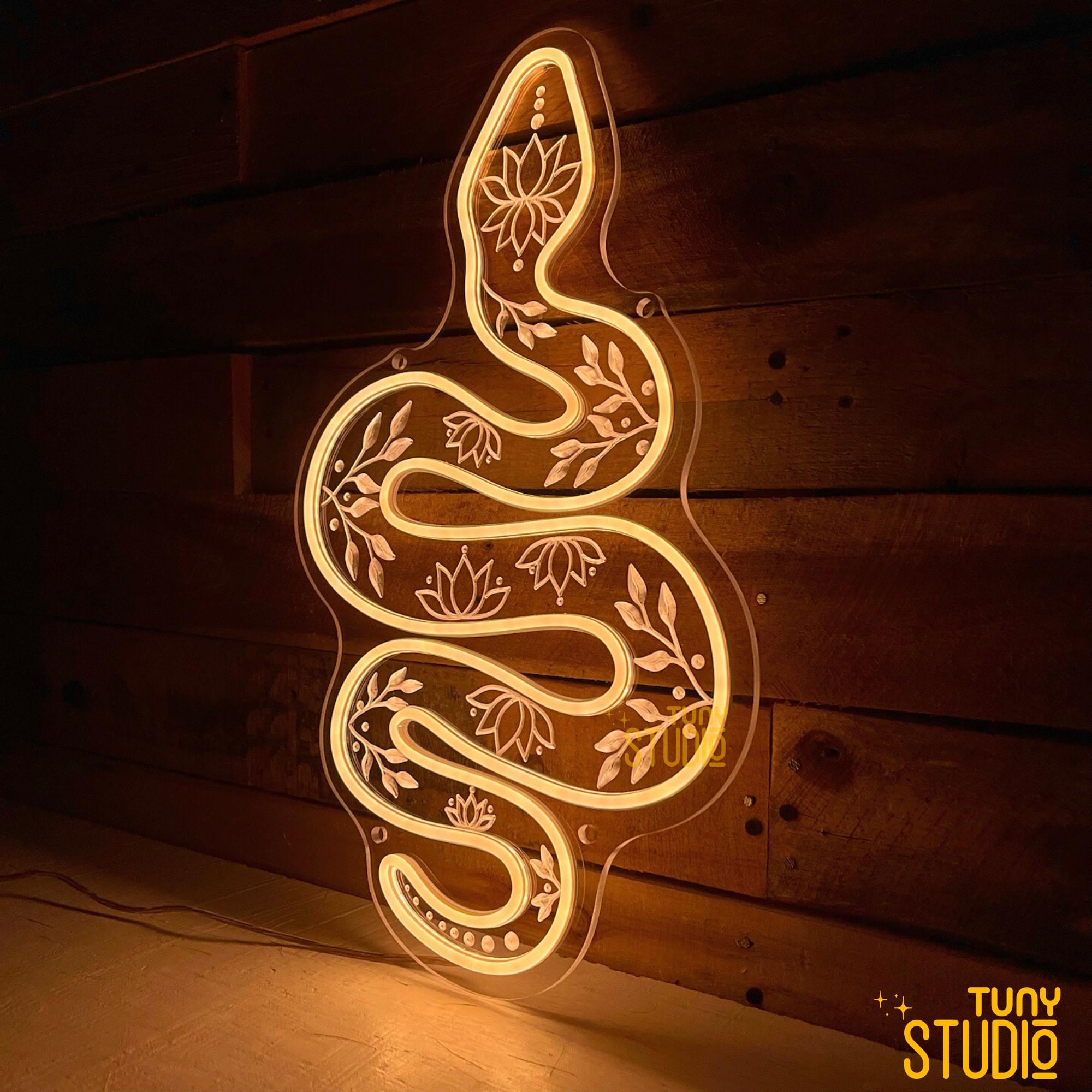 Led Snak Sign Abstract Snake Led Sign, Snake Neon Sign, Custom Neon Sign, Snake Wall ...