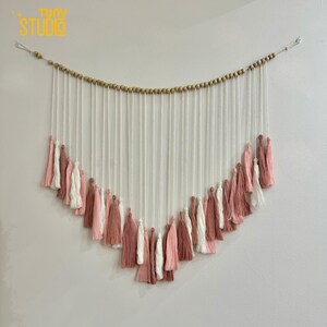 Boho Tassel Garland Colorful Yarn Wall Hanging Party Decor, Yarn Wall Hanging, Handmade Macrame Home Decoration, Nursery Kids Room - T3201