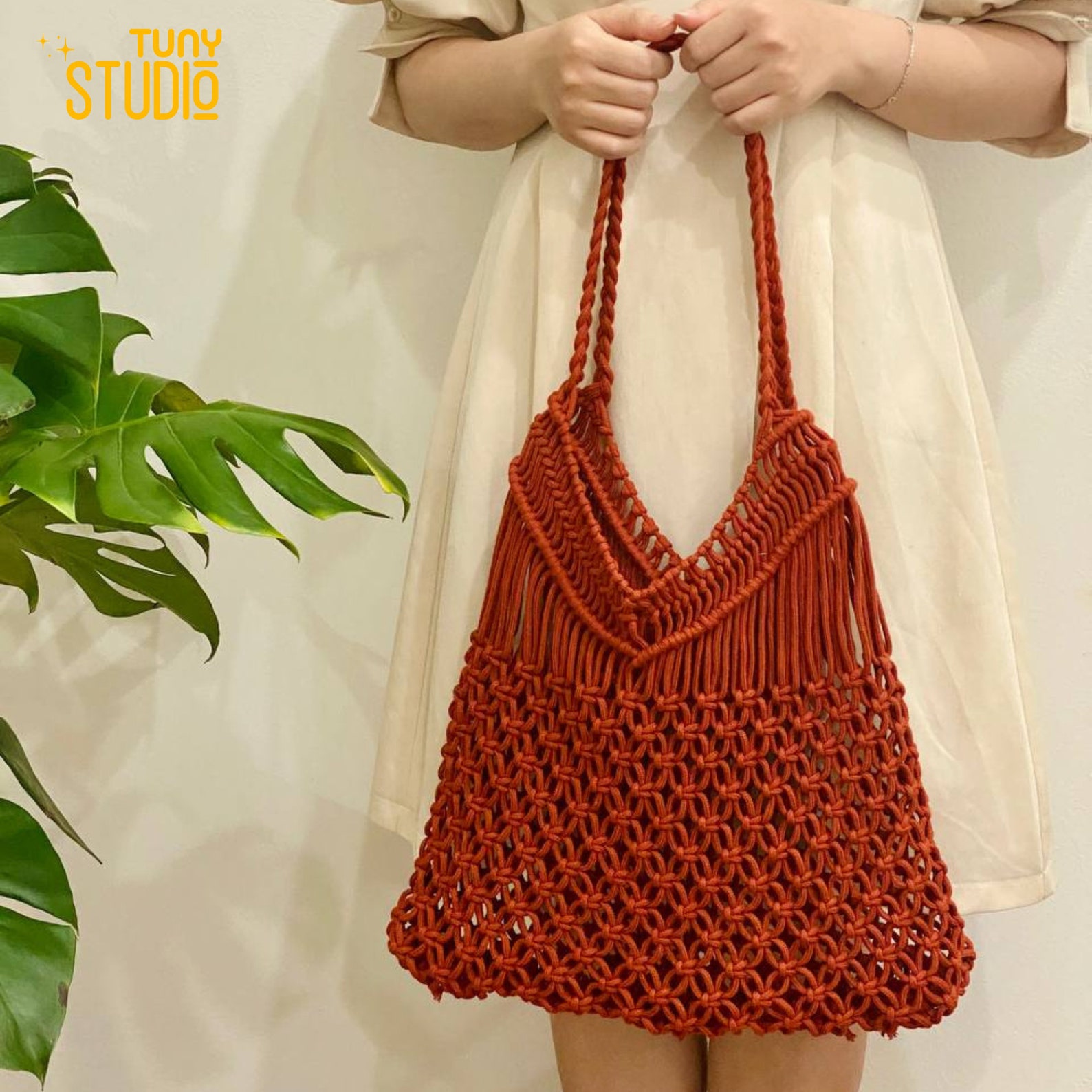 BLACK MACRAME MINI BAG / SHOULDER - 5919880