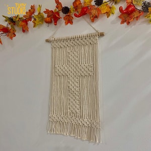 Cross Macrame Wall Hanging, Boho Macrame Cross Wall Decor, Religious ...