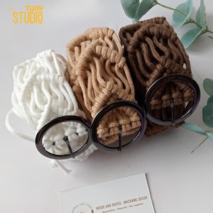 Modern Macrame Belt, Macrame Belt, Handmade Macrame, Knitted Bohemian Belt, Rope Belts for Women, Cream Macrame Belt - T3087
