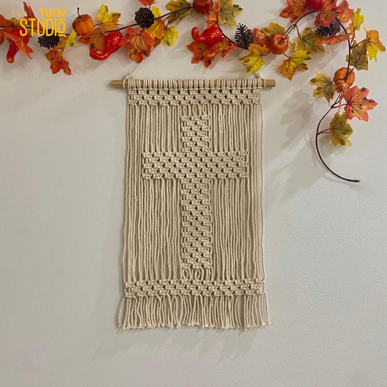 Cross Macrame Wall Hanging, Boho Macrame Cross Wall Decor, Religious ...