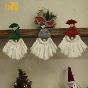 Magical Macrame Gnomes for a Cozy Christmas Decor, Macrame Ornament, Christmas Ornaments, Macrame Gnome Ornaments, Mini Xmas Gnome - T3052