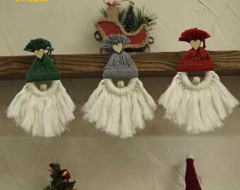 Magical Macrame Gnomes for a Cozy Christmas Decor, Macrame Ornament, Christmas Ornaments, Macrame Gnome Ornaments, Mini Xmas Gnome - T3052