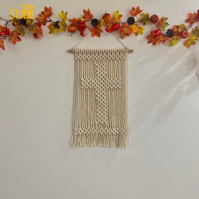 Cross Macrame Wall Hanging, Boho Macrame Cross Wall Decor, Religious ...