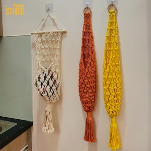 Macrame Hanging Fruit Basket, Handmade Fruit Holder, Macrame Vegetable Fruit Hanger, Hanging Basket For Potatoes Onions Tomatoes - T3024