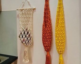 Macrame Hanging Fruit Basket, Handmade Fruit Holder, Macrame Vegetable Fruit Hanger, Hanging Basket For Potatoes Onions Tomatoes - T3024