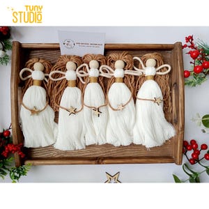 Angel Doll Christmas Decor, Macrame Ornament Gift Set, Christmas Decoration, Angel Ornament Christmas, Macrame Christmas Ornaments - T3093