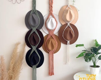 Boho Hutaufhänger, Hutaufbewahrung, Boho Hutaufbewahrung, Fedora Hut Aufbewahrung für die Wand, Bauernhaus Dekoration - T3283