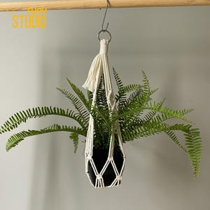 Quastenfreie Pflanzenhänger, Quasten-Makramee-Pflanzenhalter, Pflanzenhänger ohne Schwanz, Einfacher hängender Topf, Boho-Hausgeschenk, Pflanzenmuttergeschenk - T3047