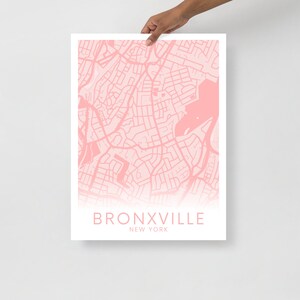 Bronxville New York Karte Poster | Hellrosa