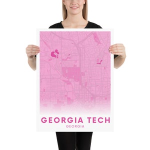 Cartel de Georgia Tech / Rosa Caliente / Estética / Atlanta Georgia