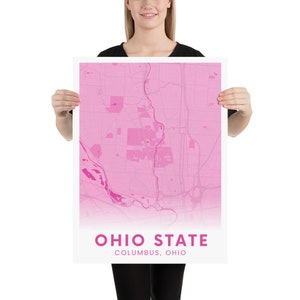 Ohio State University Poster | Hot Pink | Aesthetic | OSU Columbus Ohio