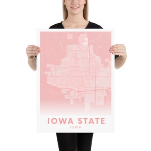 Cartel de la Universidad Estatal de Iowa / Rosa claro / Estética / Ames Iowa
