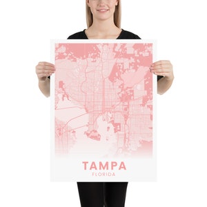 Cartel de Tampa Florida / Rosa claro / Estética / Universidad de Tampa UTampa