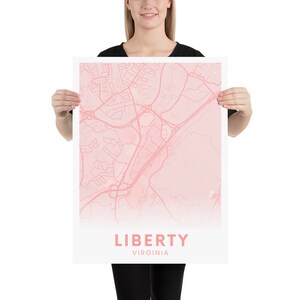 Liberty University Poster | Light Pink | Aesthetic | Lynchburg Virginia